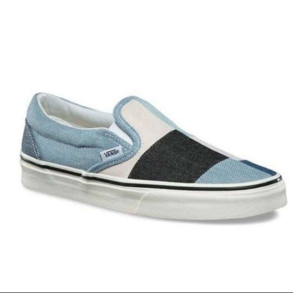 Vans denim patchwork slides